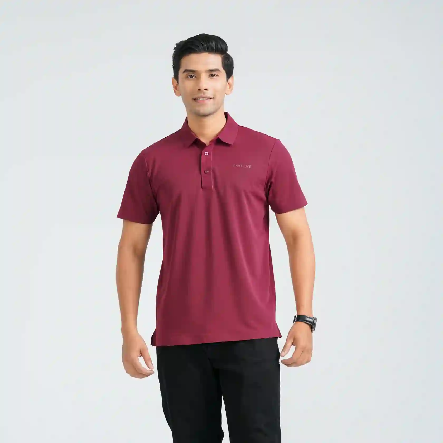 Men’s Maroon Seamless Polo